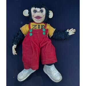 Vtg 1950 Rushton Zip The Monkey Rubber Faced Plush 15" Zippy Stuffed Animal -2